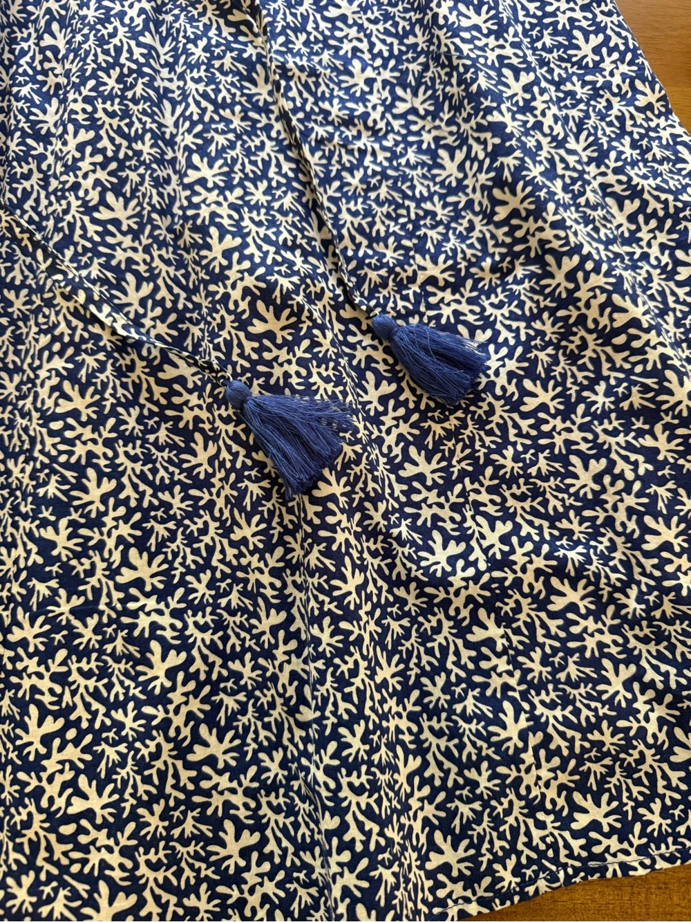 Boden Blue and White Floral Tie-Waist Casual Dress Size 6Long - Picture 3 of 14